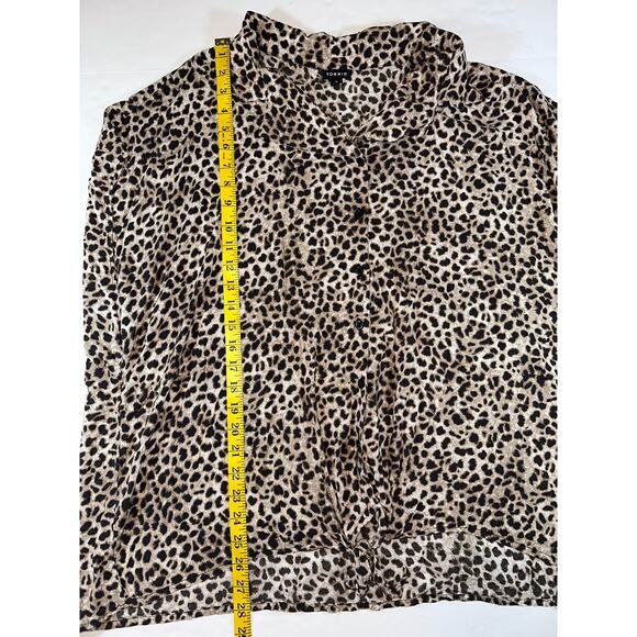 Torrid Women's Size 3 US 22/24 Leopard Print Sleeveless Button Down Blouse Top - Picture 3 of 7